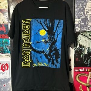 Iron Maiden Fear Of The Dark Black Graphic Tee Size Large